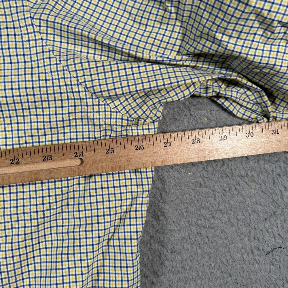 Polo Ralph Lauren Shirt‎ Men 2XL Yellow Windowpane Long Sleeve Pony Custom Fit